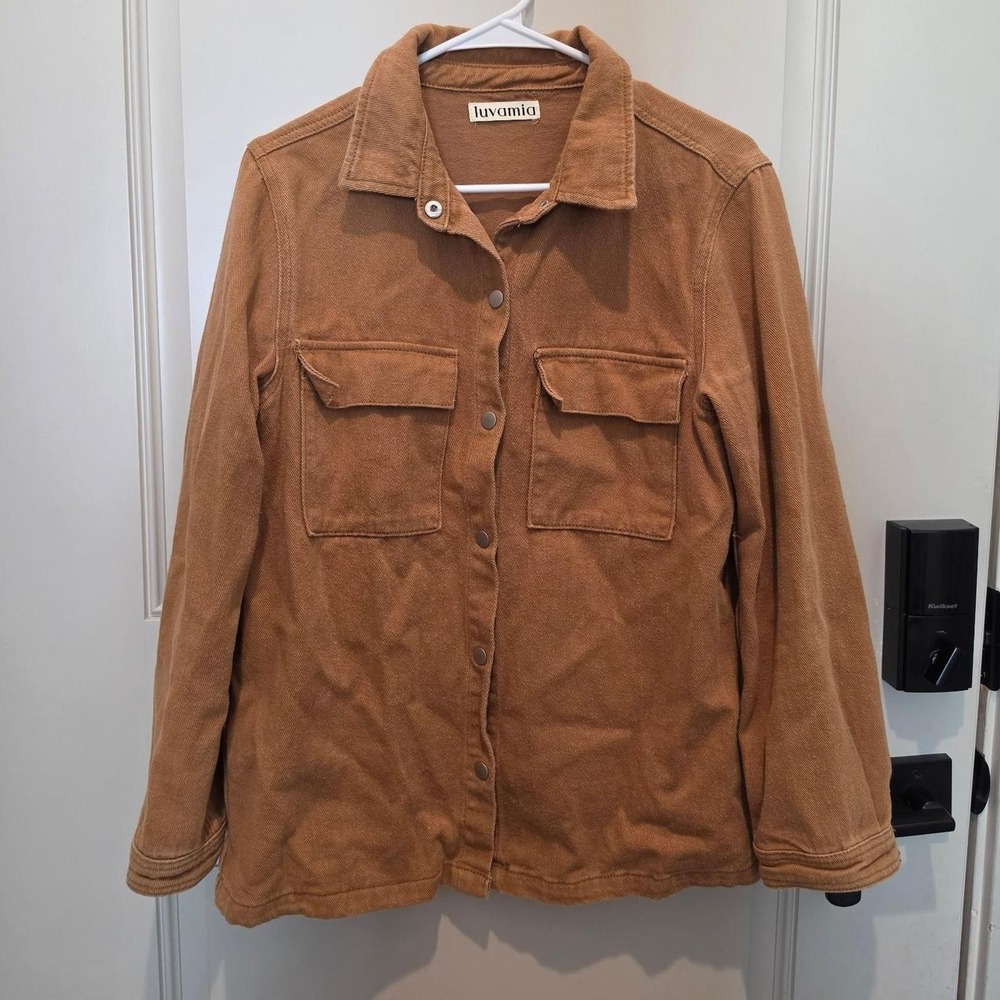 Luvamia Women's Brown Denim Jacket Medium